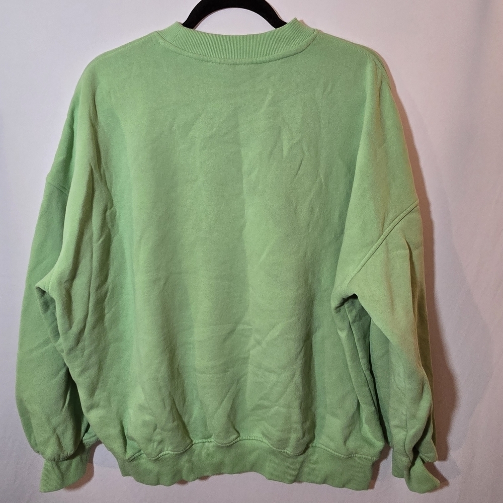 Grateful Dead Divided Lime Green Oversized Crewneck Sweatshirt 70s Trippy Sz M - Picture 5 of 6